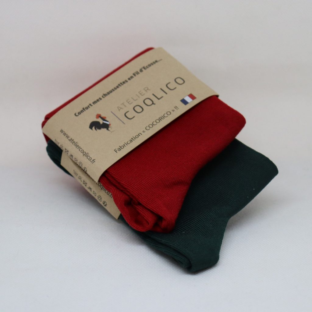 Deux Paires Chaussettes Fil D Ecosse Made In France