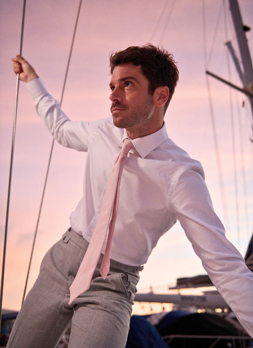 Veste rose poudré en tissu coton et soie - Collection Mare
