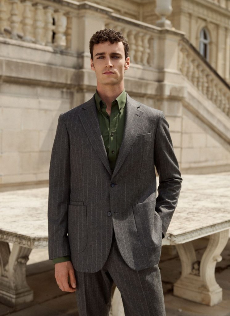 Costume Gris Sur Mesure Rayures Craies