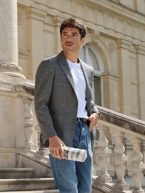 Veste Sur Mesure Gris Pied De Poule