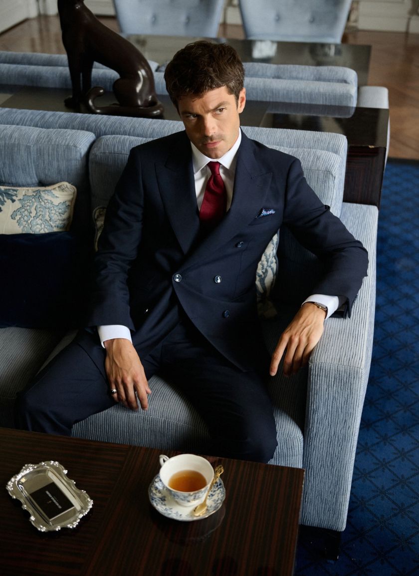 Costume Bleu Marne Sur Mesure